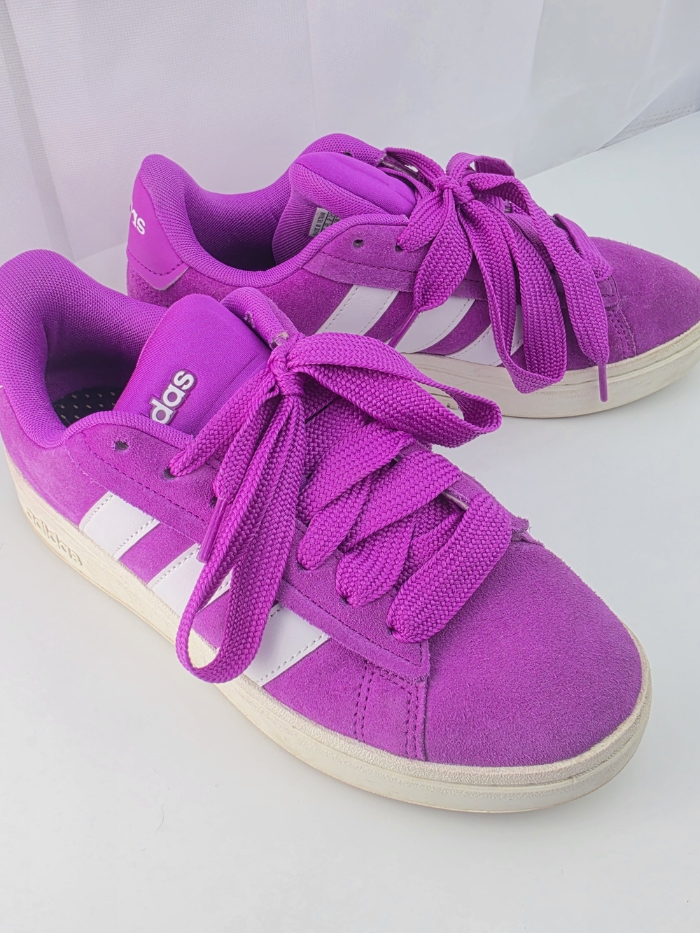 Adidas Sz7 Women's Pink Purple Suede Grand Court Alphas 00s Sneakers